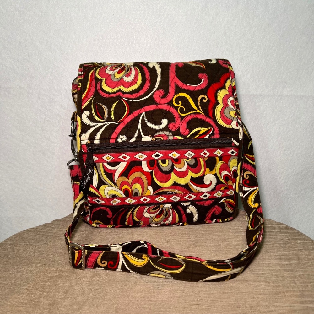 Vera Bradley Puccini Crossbody Messenger Bag retired pattern Boho Whimsigoth